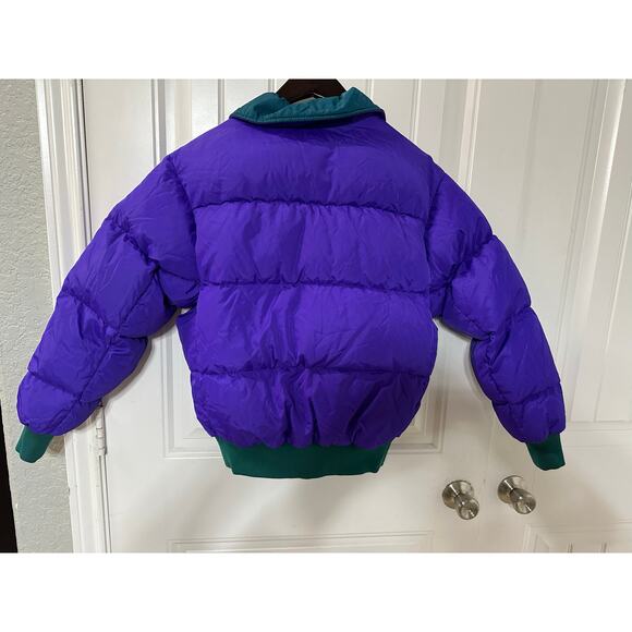 Columbia Reversible Retro 80s 90s Crop Ski Down Puffer Jacket Women M Gorpcore - Picture 3 of 11